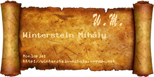 Winterstein Mihály névjegykártya